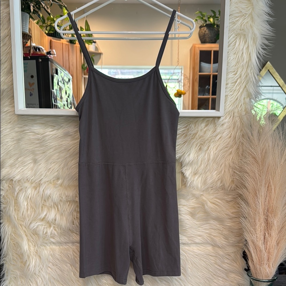 BP. Gray Stretchy Lounge Romper Sleeveless Minimalist One Piece M